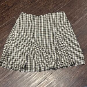 Brandy Melville Plaid A-Line Skirt in Black and Cream